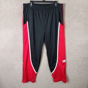 NBA Elevation Pants Mens Medium Black Red‎ Athletic Track Warm Up Drawstring